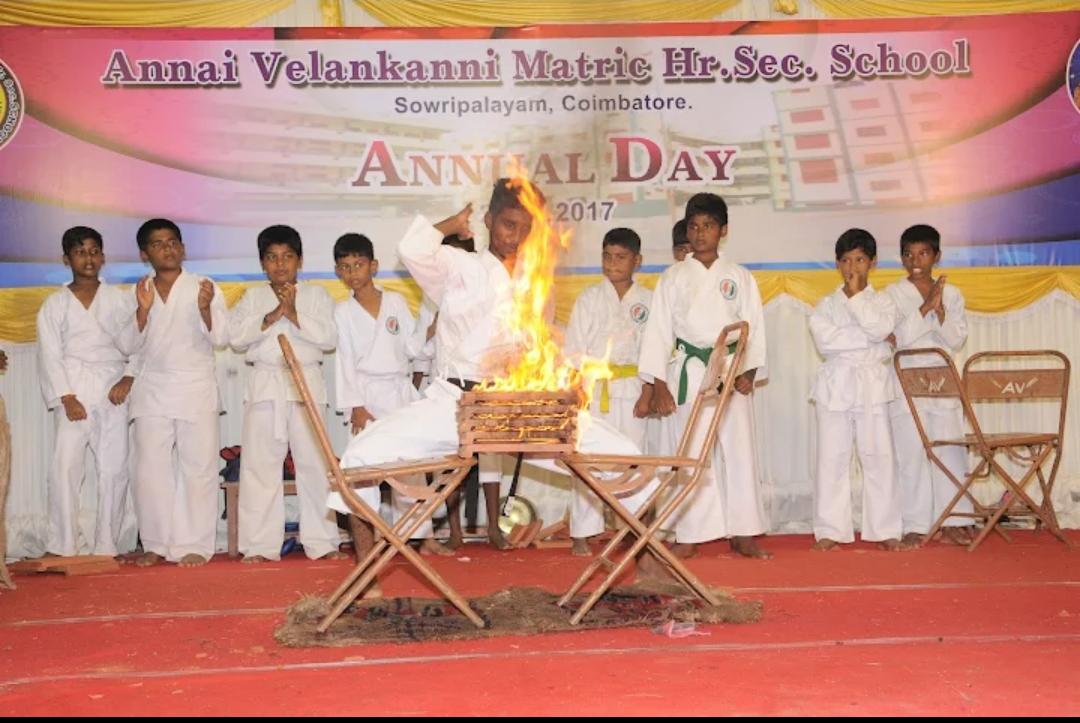 Karate Training at Annai Velankanni Matriculation Higher Secondary School, Sowripalayam, Coimbatore