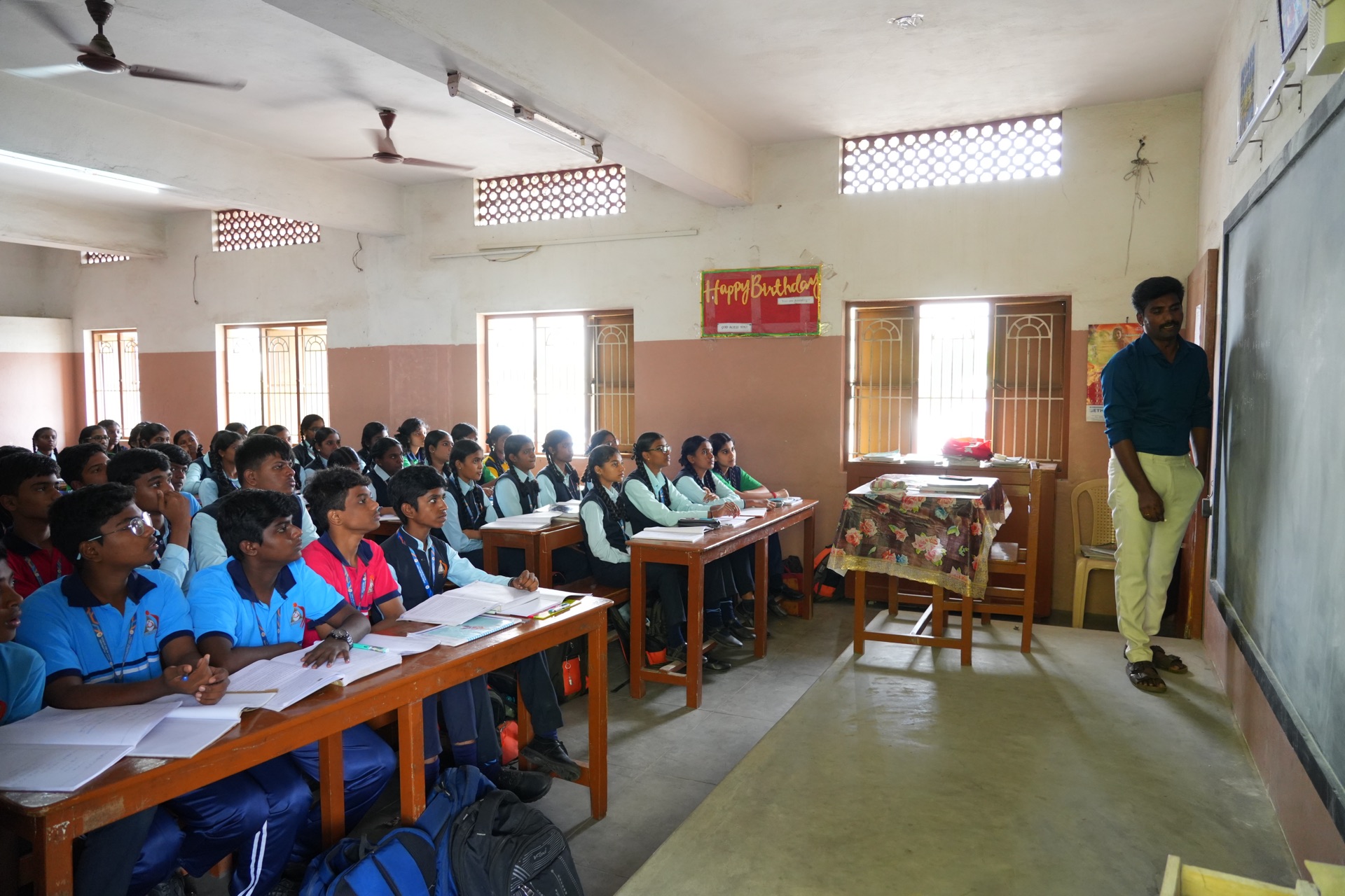Students at the Std XI – XII stage at Annai Velankanni Matriculation Higher Secondary School, Sowripalayam, Coimbatore
