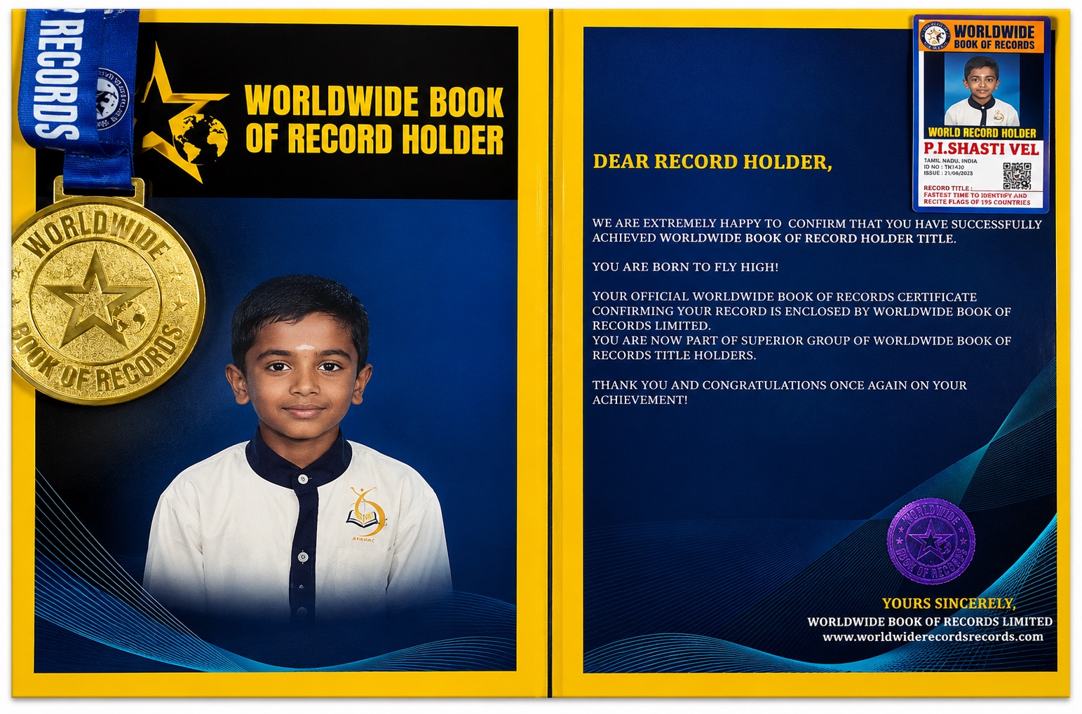 Worldwide Book of Records – Record Holder Kit — Worldwide Book of Records, 2023
