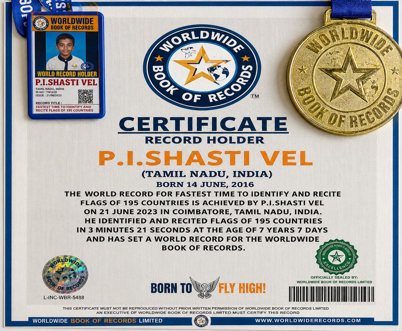 Worldwide Book of Records Certificate — Worldwide Book of Records, 2023