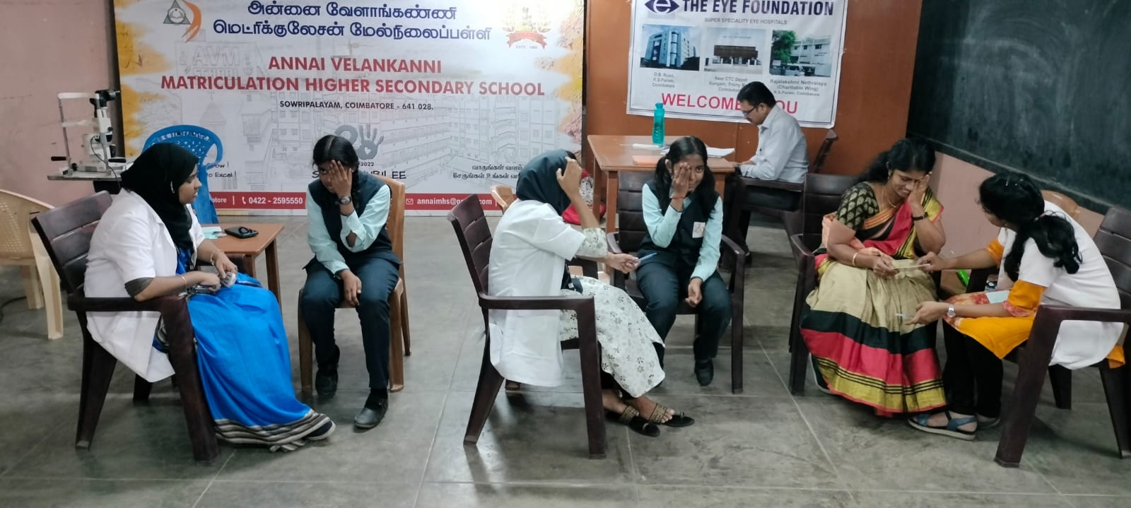 Annual eye and health camp for students at Annai Velankanni School, Sowripalayam, Coimbatore